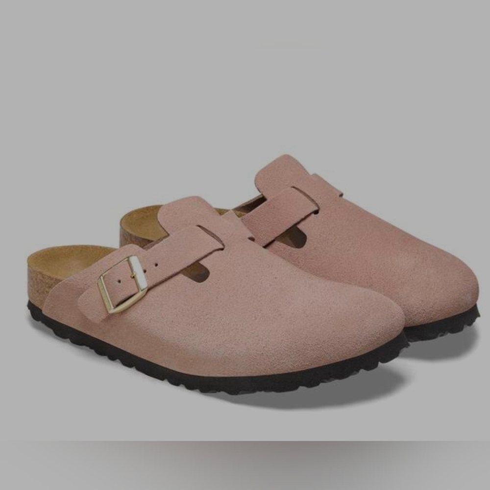 Birkenstock Pink Suede Mules